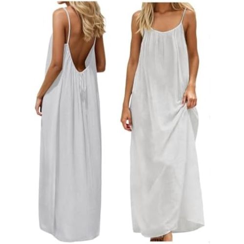 Backless Cami Dress Backless Dress House Dress for Women Sleeveless Long Cami Lounge Dress Backless for Indoor Summer Wear