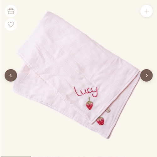 Personalized Softy Blanket with strawberries - Pink