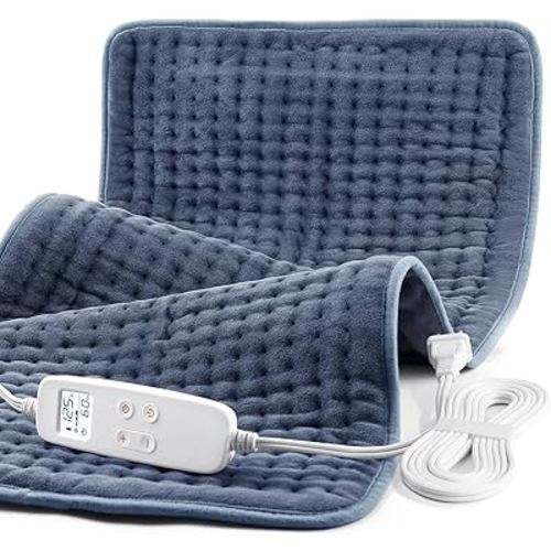 VAAGHANM Heating Pad: 33 x 17 inches Electric Heating Pad for Back Pain Relief -Extra Large Heat Pad for Shoulder/Neck/Cramp/Menstrual Pain - Upgraded 6 Timer & 6 Temperature Controller