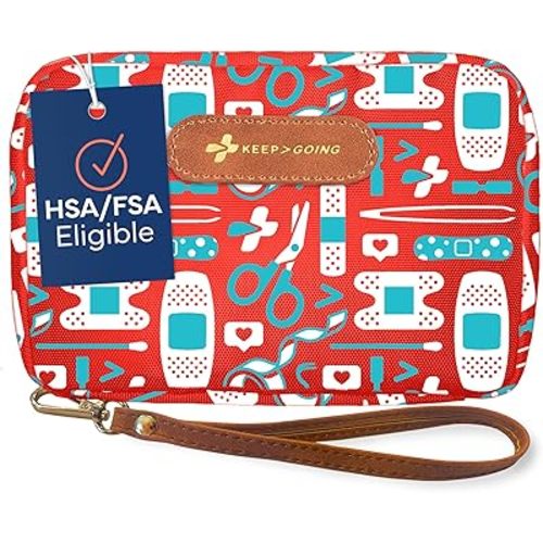 KeepGoing Travel First Aid Kit for Kids – 130 Pc. for Car, Home, Purse, Diaper Bag & Backpack with Latex-Free Bandages - Mini First Aid Kit Travel Size TSA-Approved