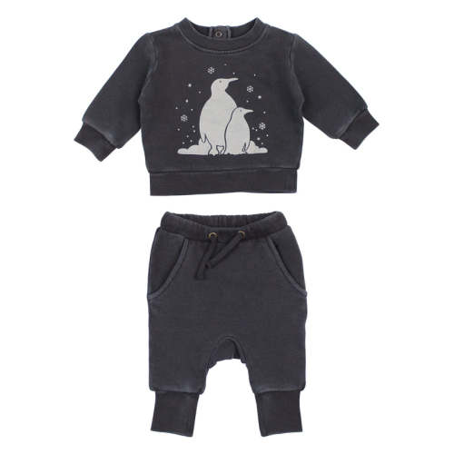 Coal Penguin | Organic Cozy Graphic Sweatshirt & Jogger Set