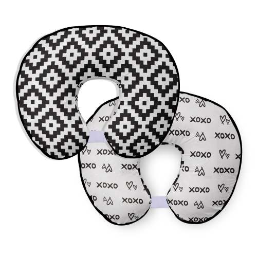 Bacati - Nursing/Feeding Pillow Cover Aztec Love Black