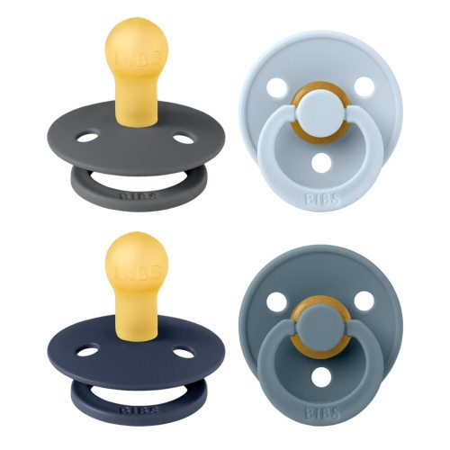 BIBS Color Pacifiers 4-Pack | BPA Free Soother Pacifier | Round Nipple | Natural Rubber Latex | Made in Europe | Size 0-6 Months | Deep Space Mix | Natural Rubber Latex | Size 1 | BPA-Free | Made in Denmark | High Nipple Acceptance | Airflow Holes | Co...