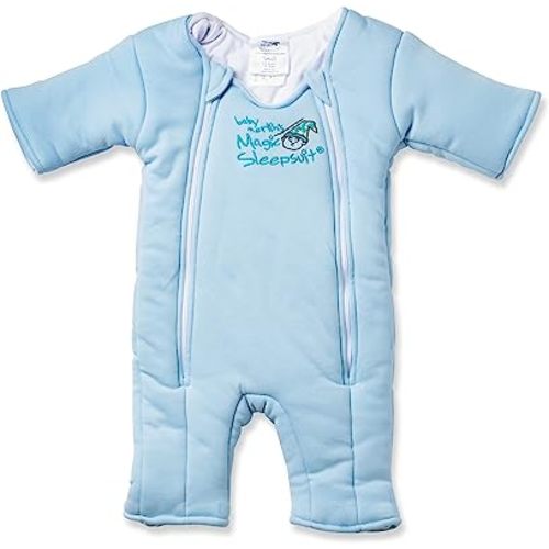 Baby Merlin's Magic Sleepsuit - 100% Cotton Baby Transition Swaddle - Baby Sleep Suit (Size: 6-9 Months) (Color: Blue)