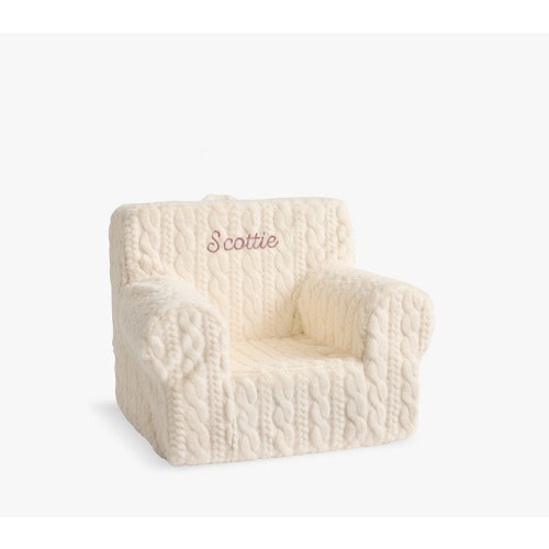 My First Anywhere Chair®, Ivory Cozy Cable Knit