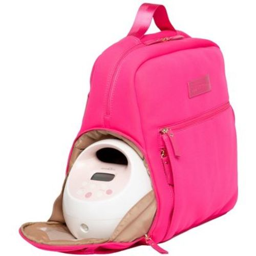 Sarah Wells Fiona Breast Pump Backpack – Neoprene, Machine Washable Bag with Insulated Storage, Laptop Sleeve & Straps Hot Pink