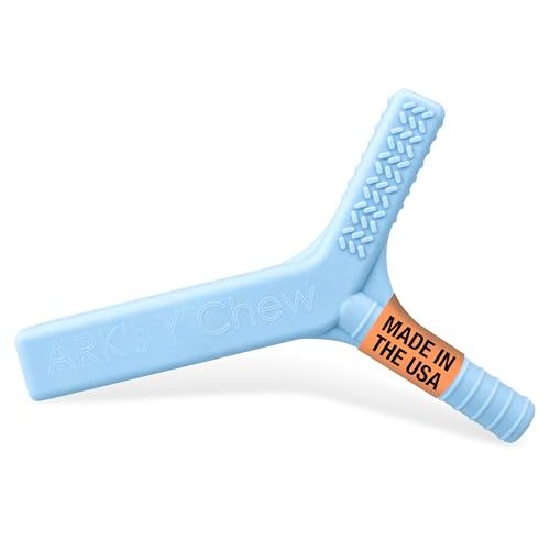 ARK Y-Chew Sensory Chew, Sensory Toys for Kids and Adults, Chew Fidget for Autism, ADHD, SPD, Anxiety, Medical-Grade Oral Motor Therapy Tools, Standard, Softest, Light Blue