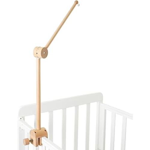 Mobile Arm for Crib, Wooden Baby Mobile Hanger with Anti-Slip Design, Crib Mobile Holder for Hanging Baby Plush Toys as Nursery Decoration (Only Arm)