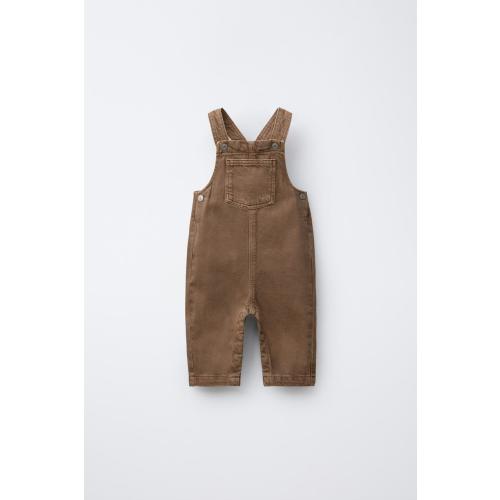 PLAIN TWILL OVERALLS - taupe brown | ZARA United States