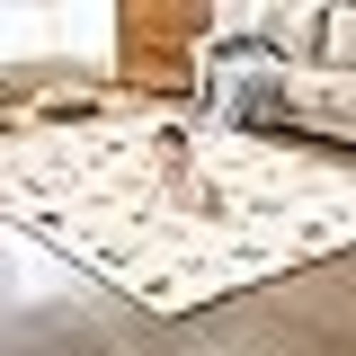 Baby Play Mat, 50 x 50 Inch Play Mat Perfect for Use Baby Playpen, Foldable Baby Foam Playmat for Floor, Portable Waterproof Activity PlayMats for Babies, Infants and Toddlers