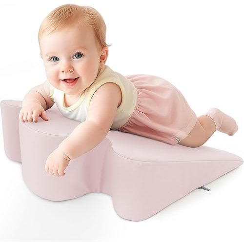 Tummy Time Prop for Baby Gas, Colic Relief & Burp, Tummy Time Pillow for Feeding, Neck, Shoulder and Body Support, Activity Support for Newborns and Infant 0-12 Months - Pink