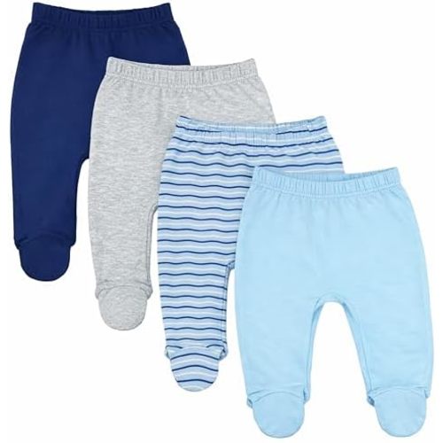 123 Bear Baby Soft Cotton Spandex Pants with Feet