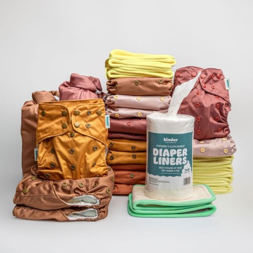 Serene Sunrise - Essential Hybrid Diaper Cover - Cloth Diaper Starter Bundle - Part Time - 15 Pack