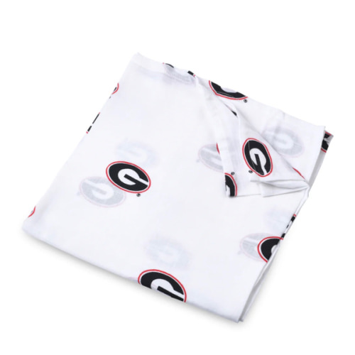 University of Georgia Muslin Swaddle Blanket – Officially Licensed UGA Baby Swaddle | Soft Breathable 47x47 Bulldogs Blanket