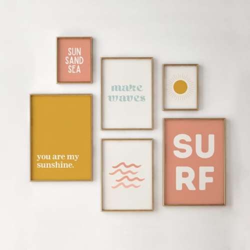 Boho Surf Gallery Wall Art Set of 6 Prints Surf Prints for - Etsy
