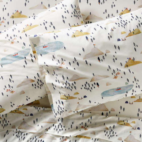Stay Cool Adventure Pattern 100% Organic Cotton Kids Full Sheet Set