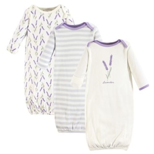 Touched by Nature Baby Girl Organic Cotton Long-Sleeve Gowns 3pk, Lavender