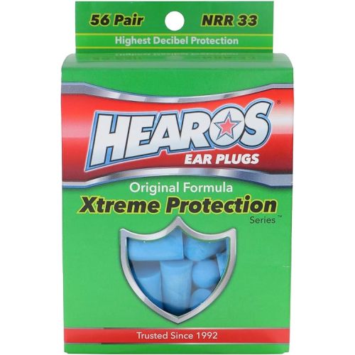 HEAROS Xtreme Protection Series Ear Plugs, Blue, 56 Pair
