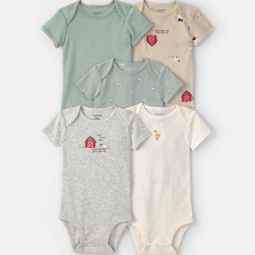 Baby 5-Pack Farm Animal Short-Sleeve Multipack Bodysuits | Carter’s Oshkosh Canada