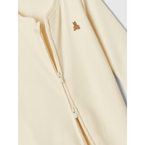 Baby Ribbed Two-Way Zip One-Piece