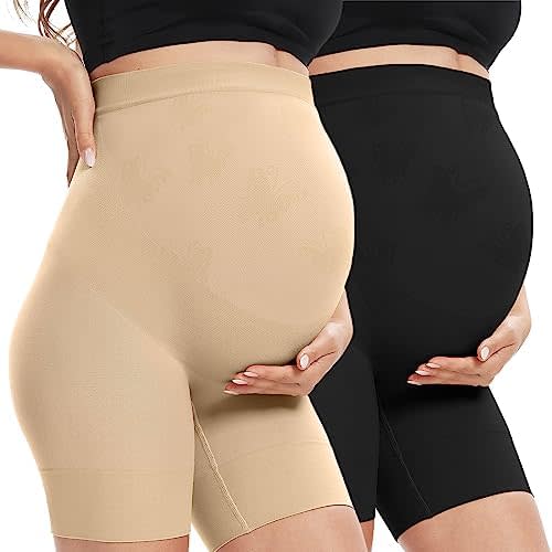 XNHAN Secret Fit Shaper Panty - Seamless Maternity Shapewear for Dress, Belly Support, Prevent Thigh Chaffing, S-XXXL