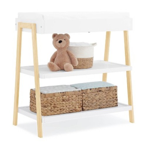 Delta Children Scout Changing Table - Greenguard Gold Certified - Bianca White/Natural