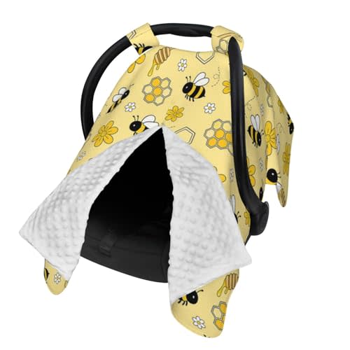 Bee Baby Car Seat Canopy Cover Multi Use Nursing Cover for Mom Nursing Covers Newborn Bee Shower Gift