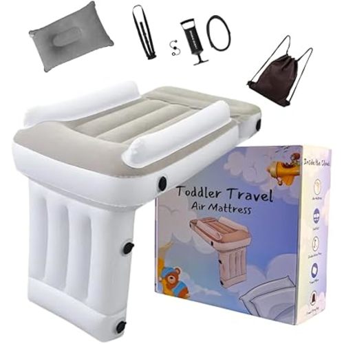 SkyNap Inflatable Baby Toddler Air Mattress Travel Bed - Airplane Bed for Kids, Airplane Seat Extender for Kids - Plane Bed for Toddler Baby Air Mattress, Airplane Baby Bed | Air Pillow.