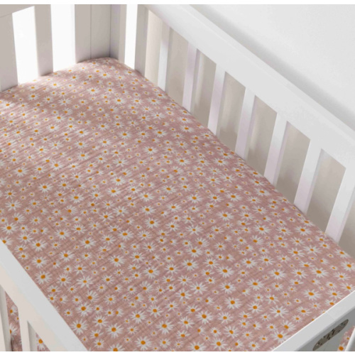 MINI Crib Sheet in GOTS Certified Organic Muslin Cotton