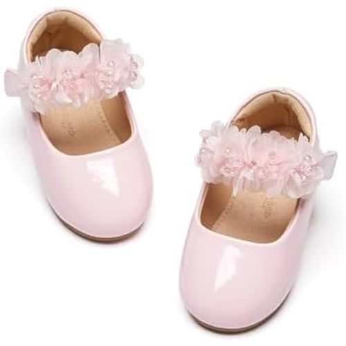 Flaryzone Toddler/Little Girls' Ballerina Flat Mary Jane Princess Dress Shoes - Wedding School Party