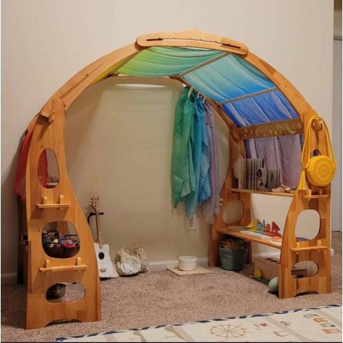 Wooden Waldorf Playstand Kids play gym 1st Birthday Christmas Gift Play tent  Playhouse Montessori shelf  PlayMarket Foldable Lemonade Stand