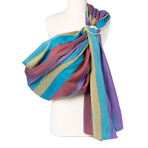 Hip Baby Wrap - Infant Wrap Carrier for Newborns & Toddlers - Soft Cotton Baby Wrap for Babywearing - Ideal for Nursing & Infant Shower Gifts - Adjustable Baby Sling, 8-35 lbs - Rainbow Honeycomb