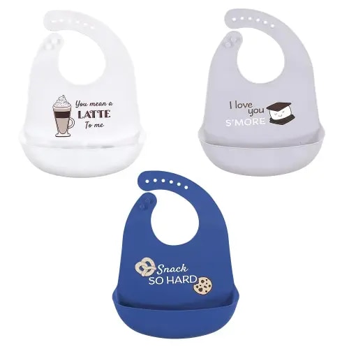 Hudson Baby Unisex Baby Silicone Bibs, You Mean A Latte, One Size