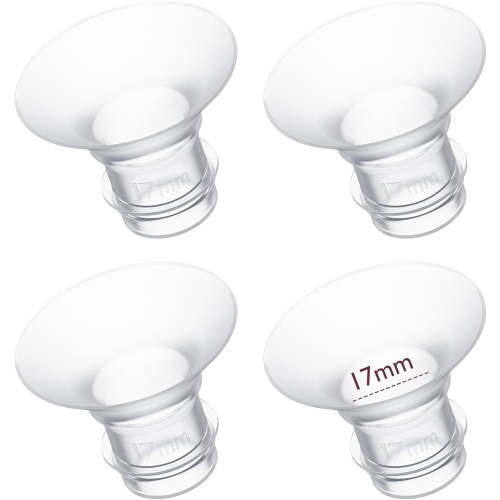 Momcozy Flange Insert 17mm Compatible with 24mm Flange/Shield of Most Pumps, Insert for Momcozy/Medela/Elvie/Spectra, Bellababy/TSRETE/Willow Breast Pump Replacement Accessories, 4Pcs