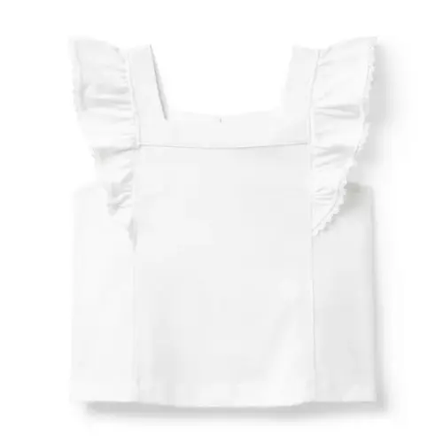 Girl White Ruffle Top by Janie and Jack