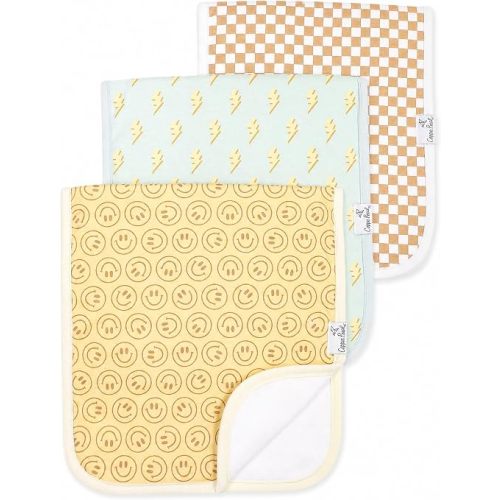 Copper Pearl Premium Baby Burp Cloths - 3-Pack Large Cotton Burp Cloths, Extra Soft Spit Up Rags with 3 Absorbent Layers, Perfect for Baby Boy and Baby Girl Gifts (21" x 10" Size, Vance Set)