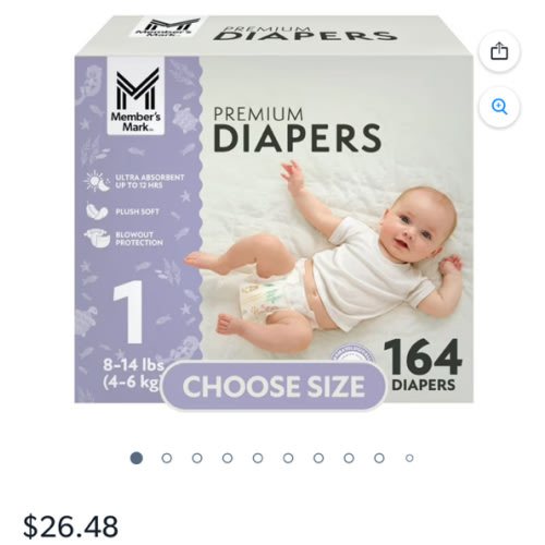 Member's Mark Premium Baby Diapers, Sizes Newborn - 8 - Samsclub.com