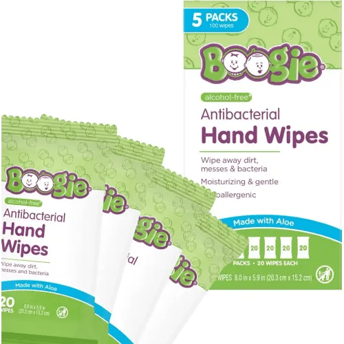 Boogie Antibacterial Hand Wipes - 100 Count