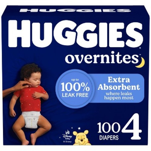 Huggies Overnites Nighttime Baby Diapers  - Size 4 - 100ct