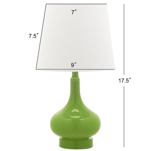 SAFAVIEH Amy 17.5-Inch Glass Table Lamp, Green, Bulb Included - 9" x 9" x 17.5"