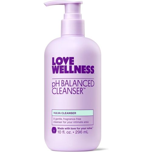 Love Wellness pH Balancing Cleanser | Feminine Vulva Wash for Intimate Health & Hygiene | Fragrance-Free, Non-Irritating & pH Matched | With Aloe Vera & Calendula for Sensitive Skin | 10 Fl Oz