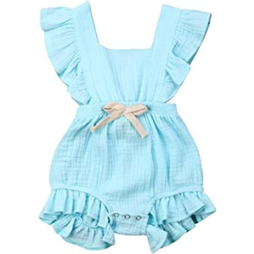 ITFABS Newborn Baby Girl Romper Bodysuits Cotton Flutter Sleeve One-piece Romper Outfits Clothes