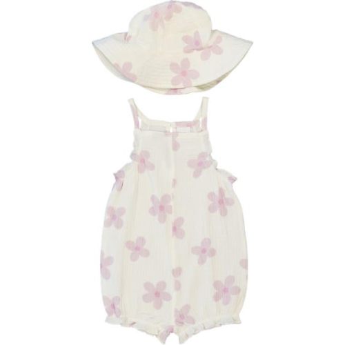 Cream Baby Sunsuit And Hat Set | Best&Less™ Online