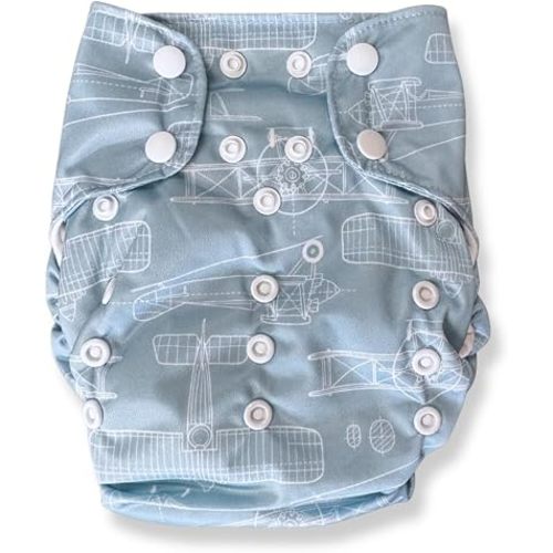 Smart Bottoms Organic Cotton All-in-One Cloth Diaper, One Size Reusable Adjustable Baby Diaper, Smart One 4.0 - Orville