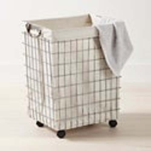 The Container Store Harvest Hamper Grey Stripe Replacement Liner