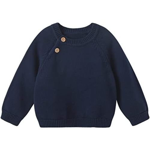 pureborn Baby Toddler Pullover Sweater Cotton Knit Button