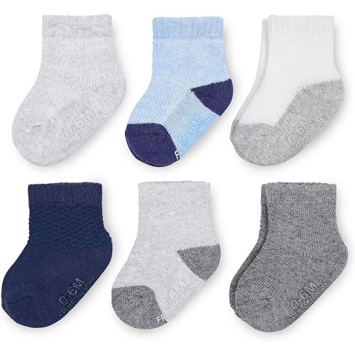 Fruit of the Loom All Weather Baby & Toddler Socks - Cotton Crew Socks with Grips for Boys, Girls and Unisex