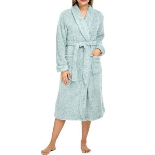 ADR Women's Plush Robe, Women's Plush Bathrobe, Fuzzy Pink Purple Comfy Robe Woman