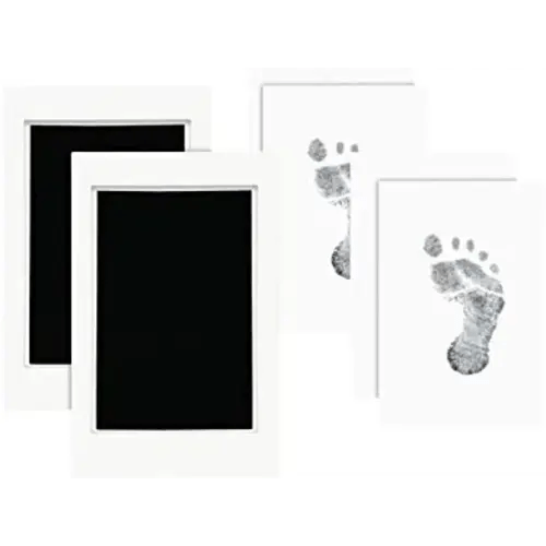 Pearhead Newborn Baby Handprint or Footprint Clean-Touch Ink Pad Kit, Baby Print Imprint Maker, Newborn Keepsake, Black, Set of 2
