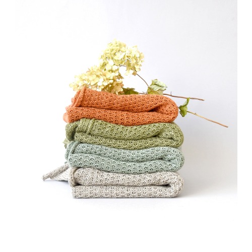 (Cream) Linen Baby Knit Blanket: Soft Toddler Throw